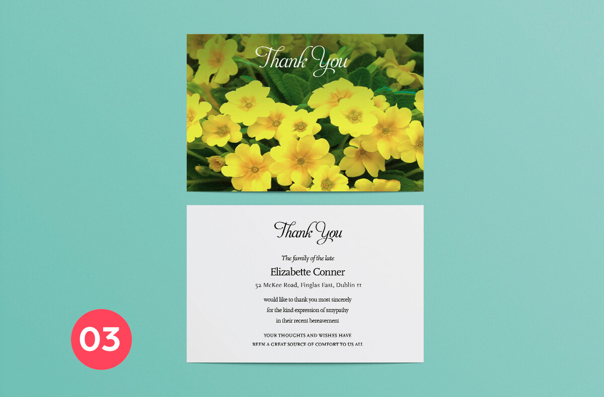 Personalised Acknowledgement Cards from Print Ready Dublin