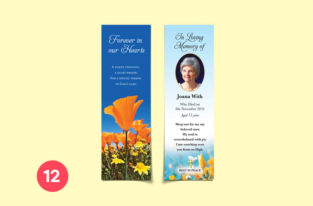 Personalised Memorial Bookmarks from Print Ready Dublin