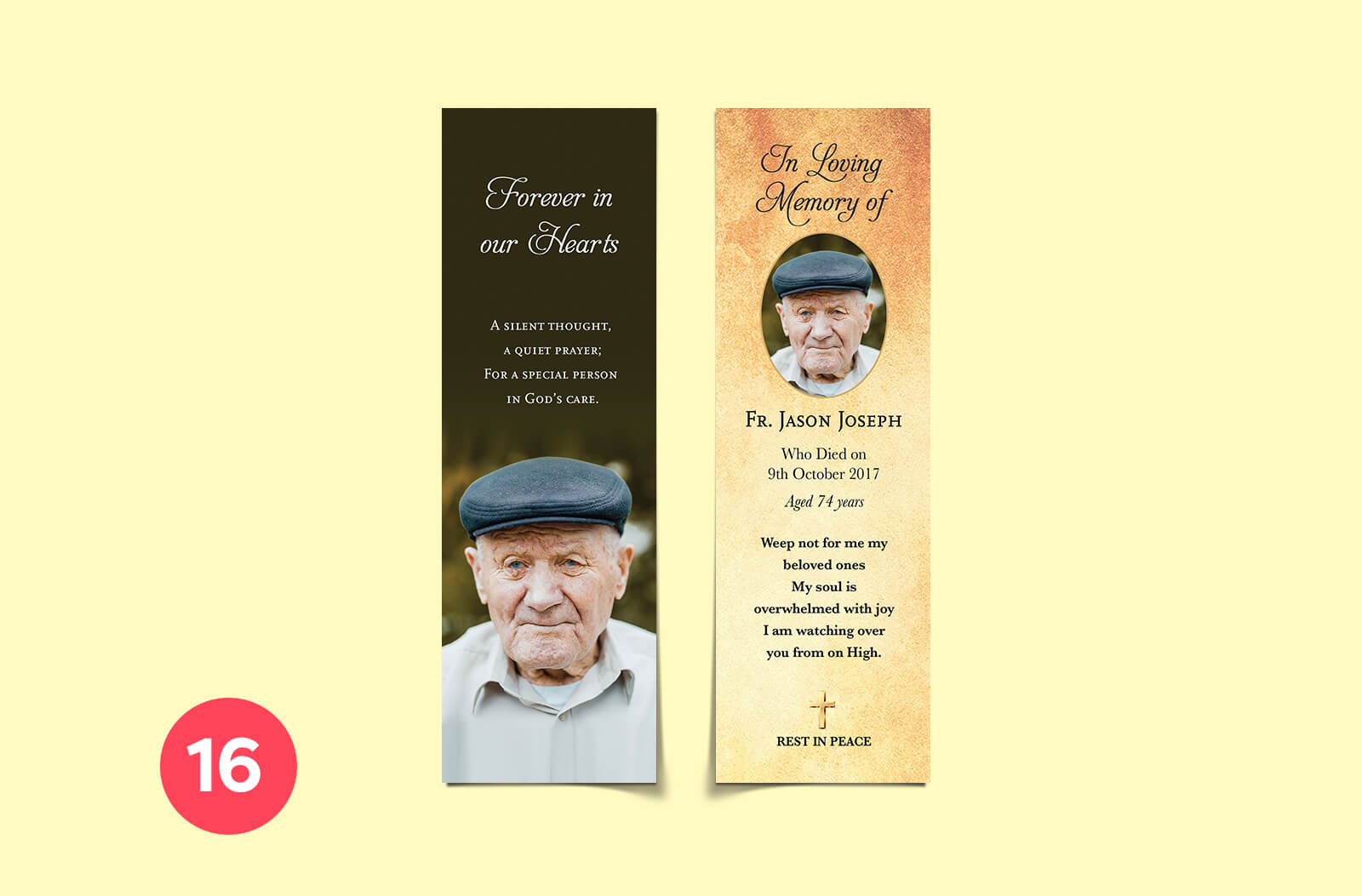 Personalised Memorial Bookmarks from Print Ready Dublin
