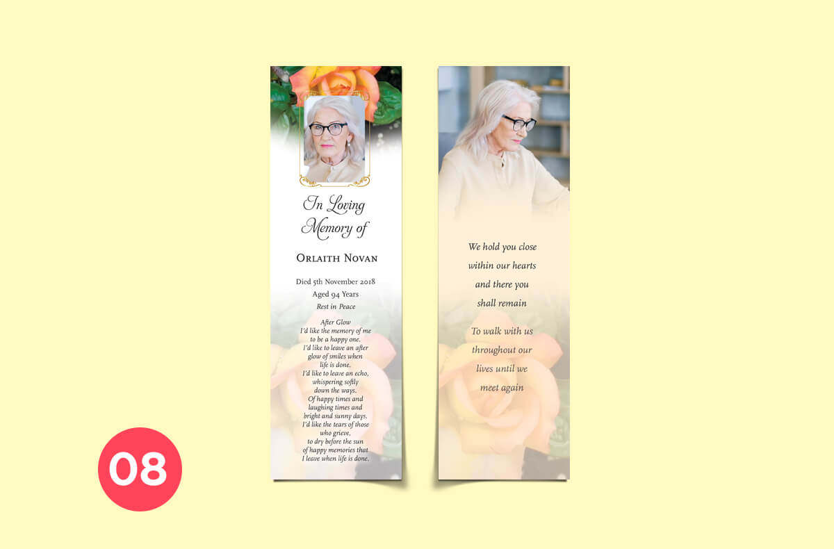 in loving memory - personalised bookmarks