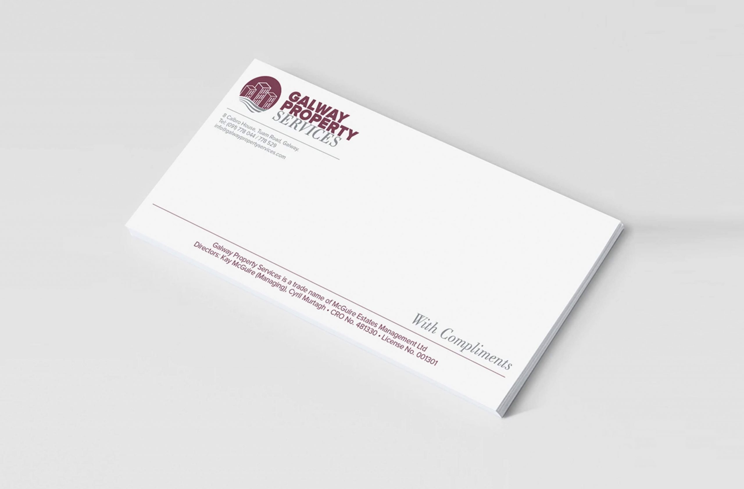 professionally printed compliments slips