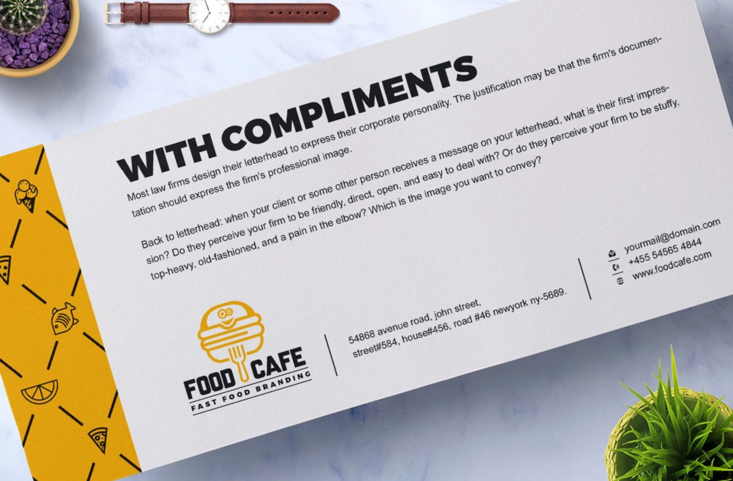 professionally printed compliments slips