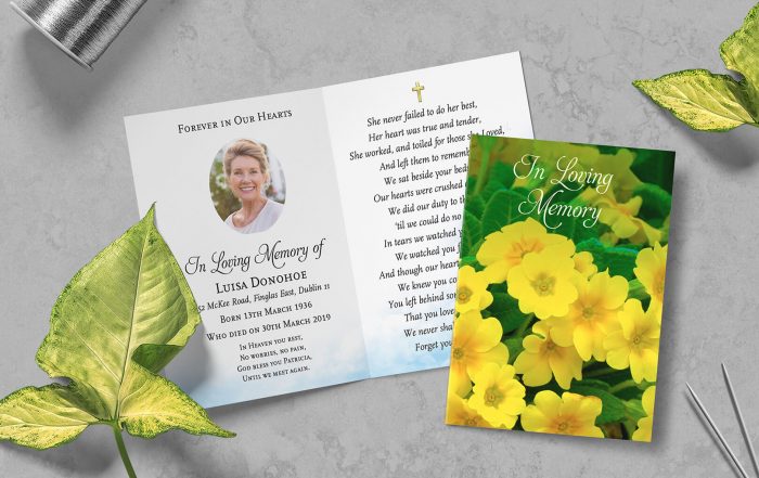 Memorial cards printing available