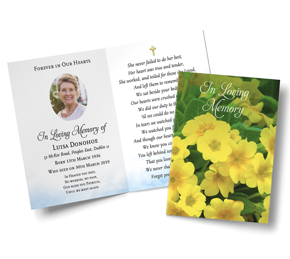 Personalised Memorial Printer or Memorial Cards Supplier