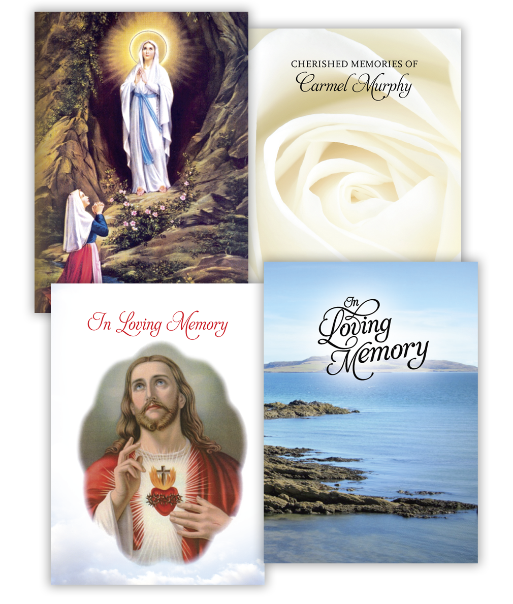 Selection of Memorial Cards Printed and Designed by Print Ready Ireland