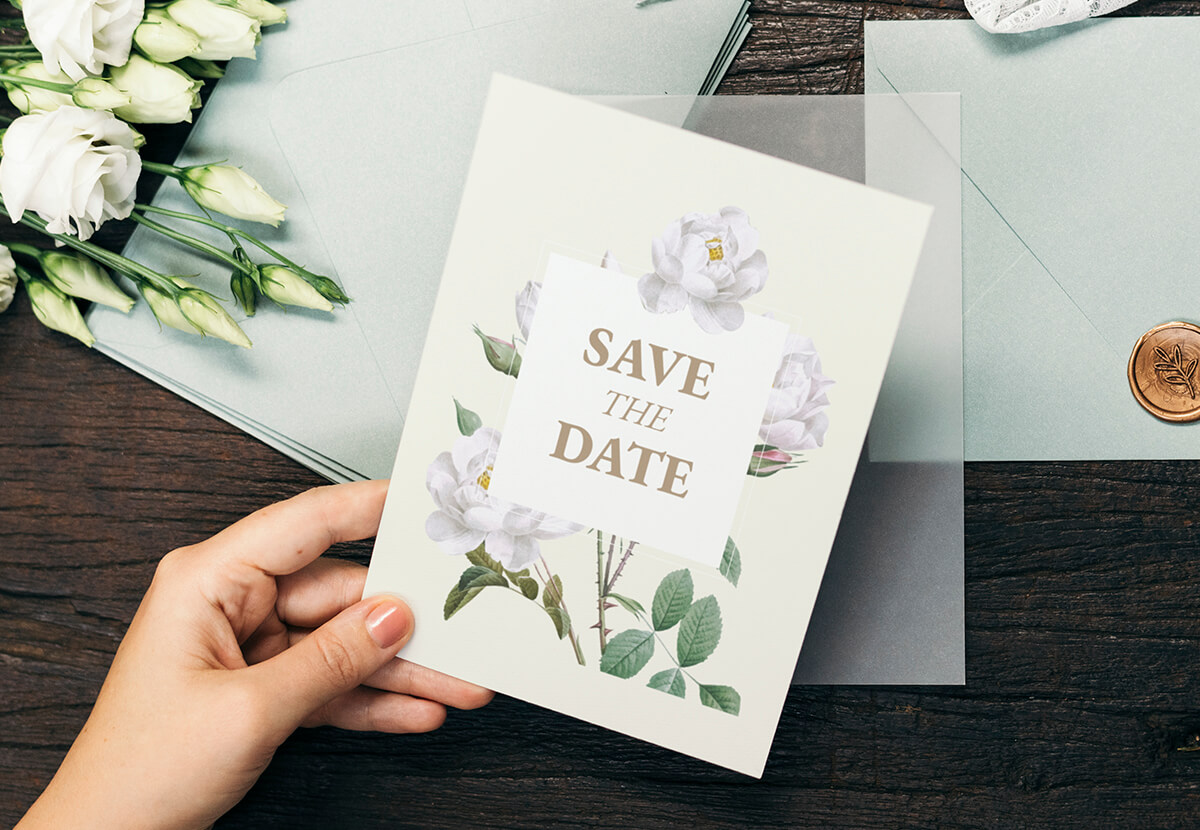 Example of Save the Date Wedding Card from Print Ready